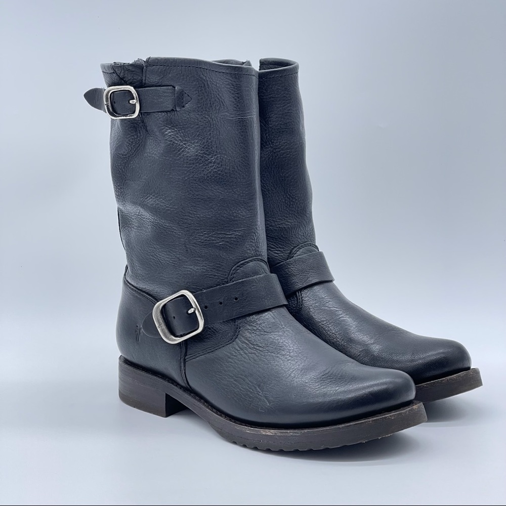 Frye Black Leather Combat Boots - Picture 5 of 11